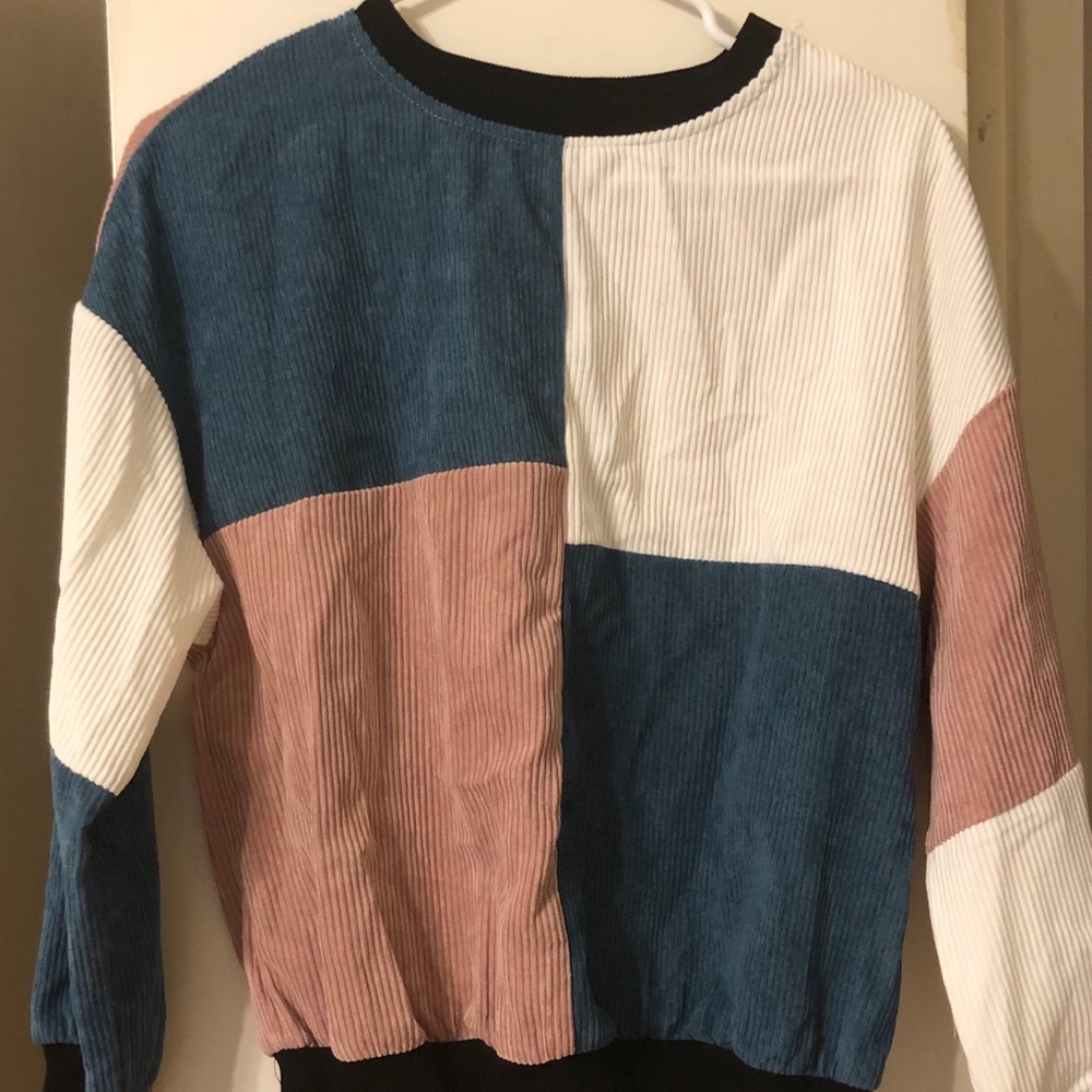 Color block corduroy sweater - BELOW RECOMMENDED $